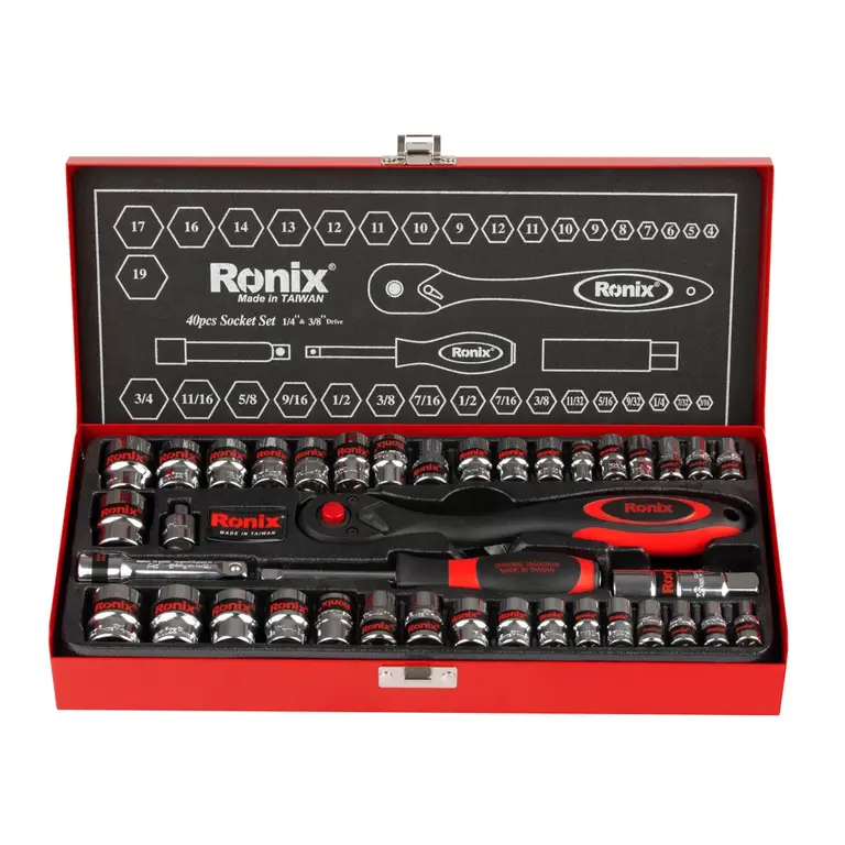 مجموعه بکس 40 عددی 3/8 اینچ دسته TPR رونیکس RH-2640 Ronix