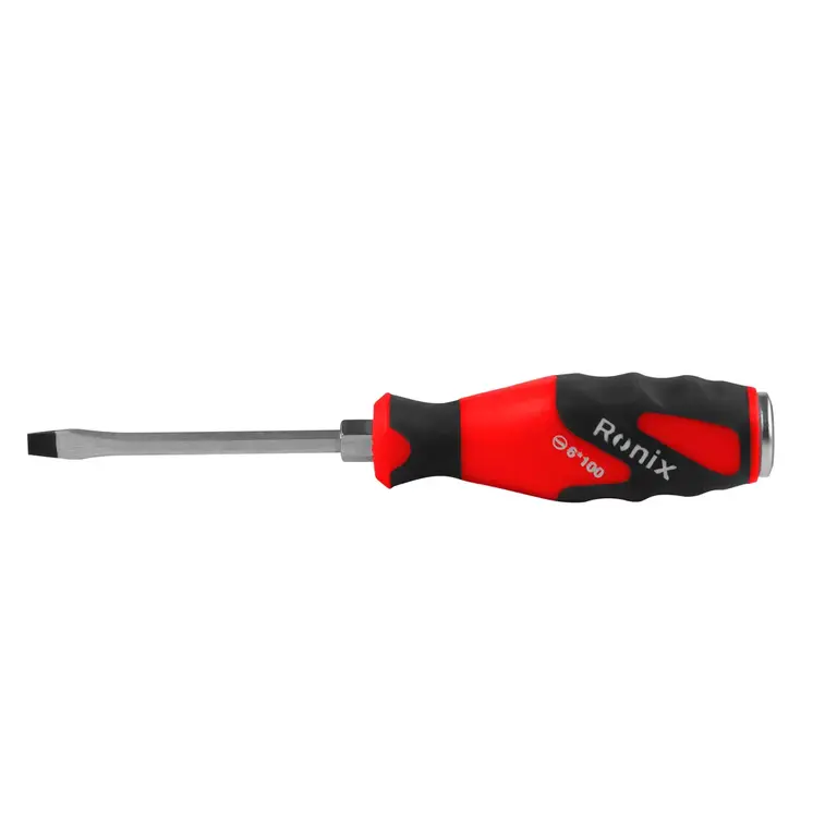 پیچ گوشتی تکی دسته TPR ضربه خور 100×6 دوسو رونیکس RH-2966 Ronix